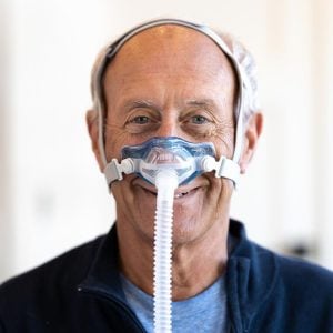 Sleepnet Phantom 2 Nasal CPAP Mask being worn | Intus Healthcare