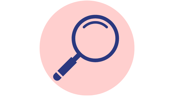 Magnifying glass in circle | Intus Healthcare